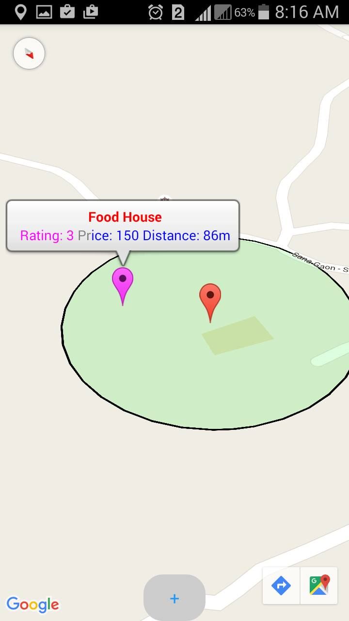 Food Tours Nepal map screen with nearby food places