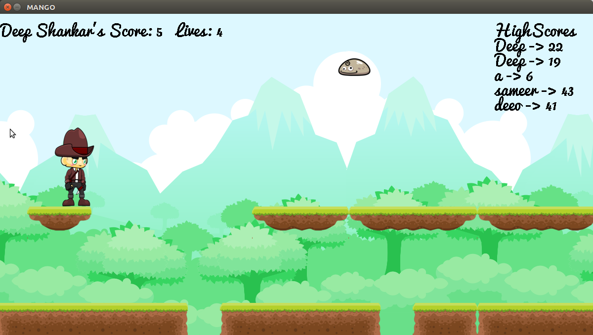 Jungle Run gameplay showing another section of the level with the character on a platform